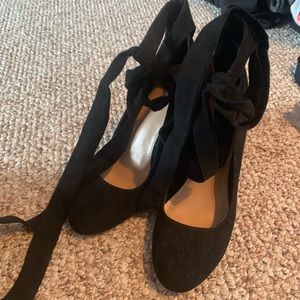Express ankle tie heels